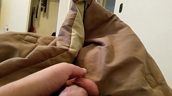 jerking cock big and pumping black the on fat Face in the toilet