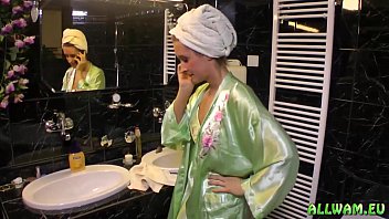ladies into the sneaked he bathroom Arab saudi wife large dildo amature